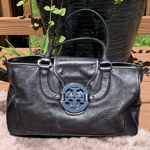 Tory Burch Handbags - Tory Burch Gunmetal Original Amanda Mini Satchel
